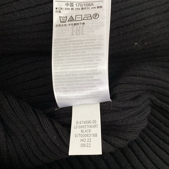 GAP Black midi sweater dress with sweat-heart neckline & long sleeves. XL - Picture 8 of 8